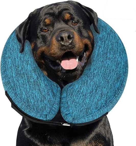 MIDOG Dog Cone Collar, Inflatable Dog Neck Donut Collar Alternative After Surgery, Soft Protective Recovery Cone for Small Medium Large Dogs and Cats Puppies - Alternative E Collar (Blue, XL)