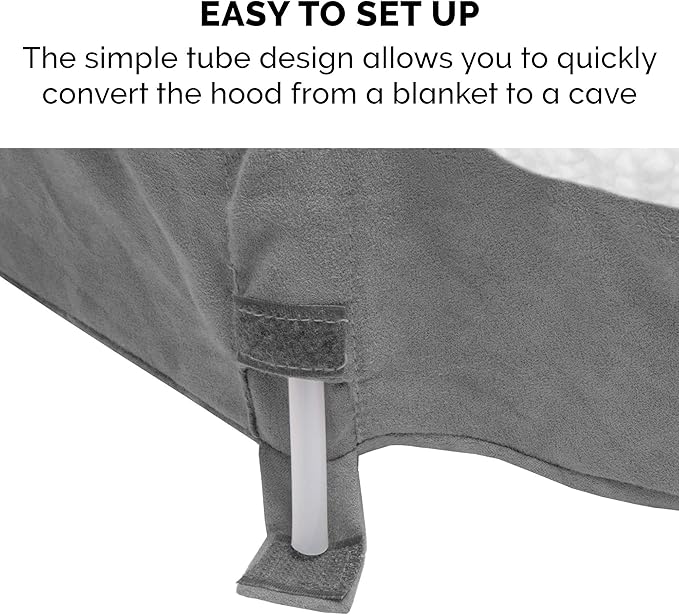 Furhaven 35" Round Cooling Gel Dog Bed for Large/Medium Dogs w/ Removable Washable Cover, For Dogs Up to 50 lbs - Sherpa & Suede Snuggery - Gray, 35-inch