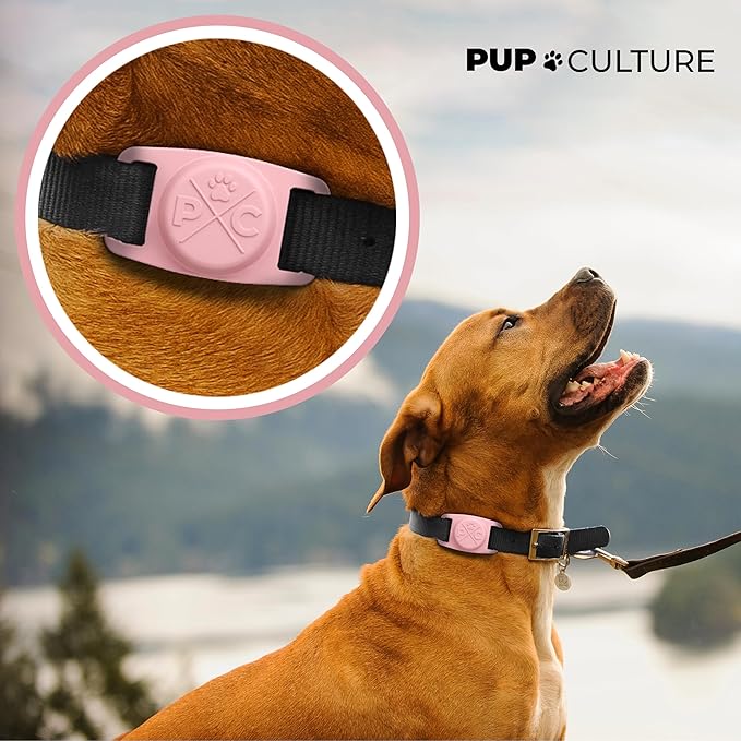 Pup Culture Cat Collar Airtag Holder, Extra-Durable, Lightweight, and Protective Cat Airtag Collar Holder - Track Your Cat Using Apple AirTag Technology - Airtag Collar Cat - Airtag Cat Collar Holder