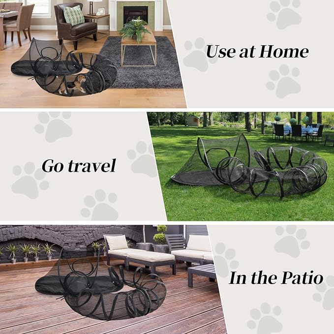 Rest-Eazzzy Outdoor Cat Enclosures, Portable Cat Tent for Outside Cat Enclosure for Indoor Cats, Catio Outdoor Cat Enclosure for Kitty and Small Animals, Outdoor Cat Playpen with Tunnel, Storage Bag