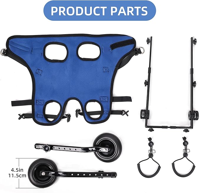 Dog Wheelchair Van. Dog Wheelchair Trolley for rears, Adjustable Dog Wheelchair Trolley for rears, Dog Leg Support and Hip Support for Disabled and Injured Small Dogs