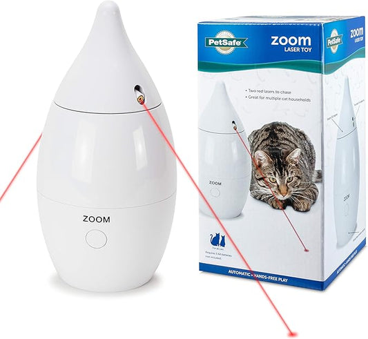 PetSafe Zoom Rotating Laser Cat Toy – Includes 2 Interactive Laser Lights