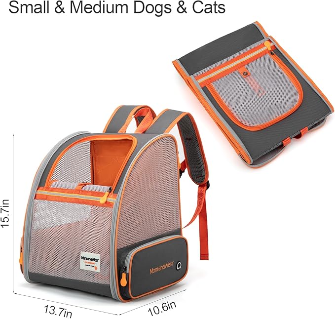 Montana West Cat Carrier Backpack for Small Medium Dog & Puppies with Breathable Mesh for Hiking Camping Backpack Travel Bag