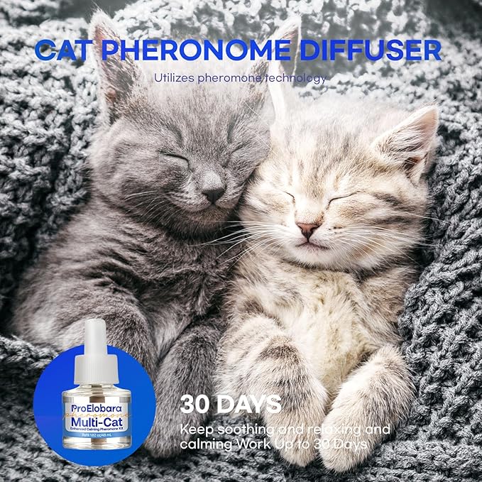 Cat Calming Pheromone Diffuser: Cat Calming Pheromones Diffusers for Multicat - Reduces Stress and Anxiety with Calming Pheromones - Helps Control Bad Behavior with Calm Pheromone 1 Pack/60 Day Supply