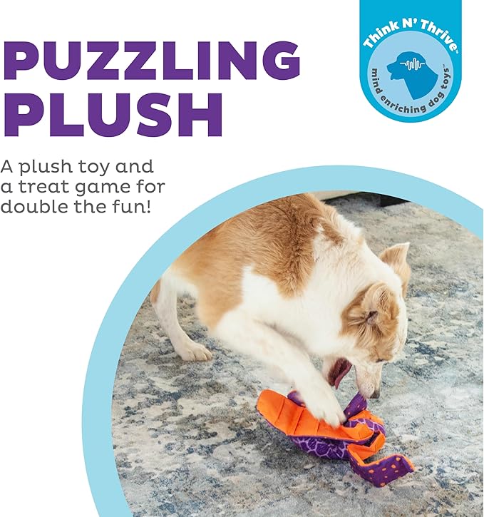 Outward Hound Nina Ottosson Silly Legz Interactive Plush Dog Puzzle Dog Enrichment Toys, Plush, Floppy, Long, Giraffe, Purple