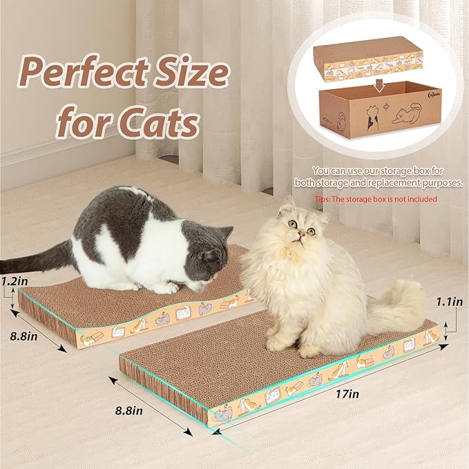 3 Pcs Cat Scratch Pad,Cat Scratcher Cardboard with Premium Reversible Scratch Textures Design Wide Durable Scratching Pad (3 PCS)