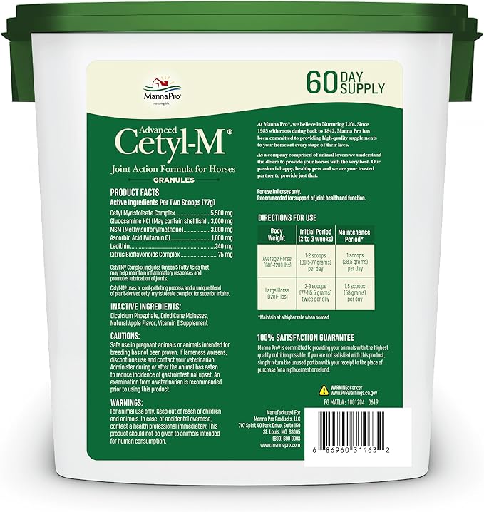 Manna Pro Cetyl-M Equine Joint Supplement Granule, 5.1 LB