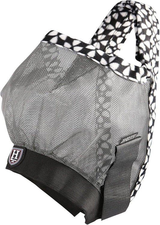 Harrison Howard Cattle Livestock Fly Mask Breathable Mesh Padded Edging with Fun Patterns Large Spacing Forelock Opening Design Adjustable Fit for Cattle Deep Grey