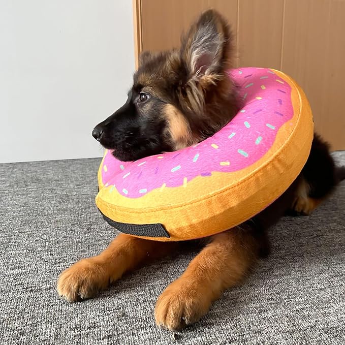 Katoggy Inflatable Dog Cone Collar for Dogs After Surgery, Soft Adjustable Blow up Donut Dog E-Collar for Small Medium Large Dog and Cats