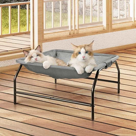 Cat Bed [Large Cats] Cat Hammock Dog Bed Pet Square Hammock Bed Free-Standing Cat Sleeping Bed Cat Supplies Whole Wash Detachable Easy Assembly Outdoor Indoor