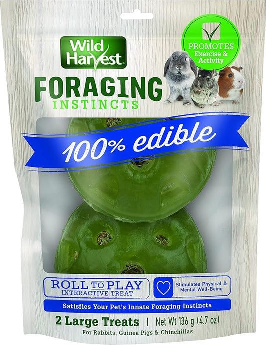 Wild Harvest Foraging Instincts Roll n’ Play Interactive Treat, 2 Count, for Rabbits, Guinea Pigs and Chinchillas