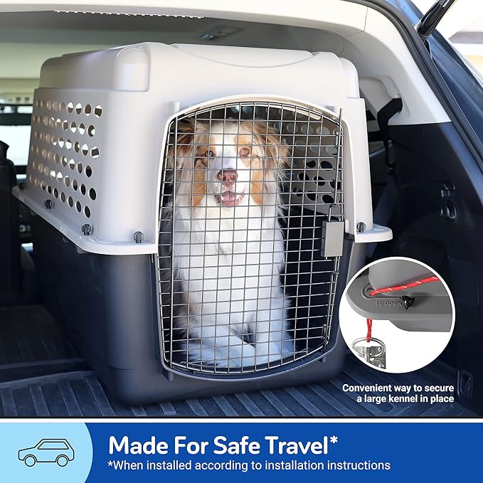 Petmate Vari Dog Kennel 32", Taupe & Black, Portable Dog Crate for Pets 30-50lbs, Made in USA