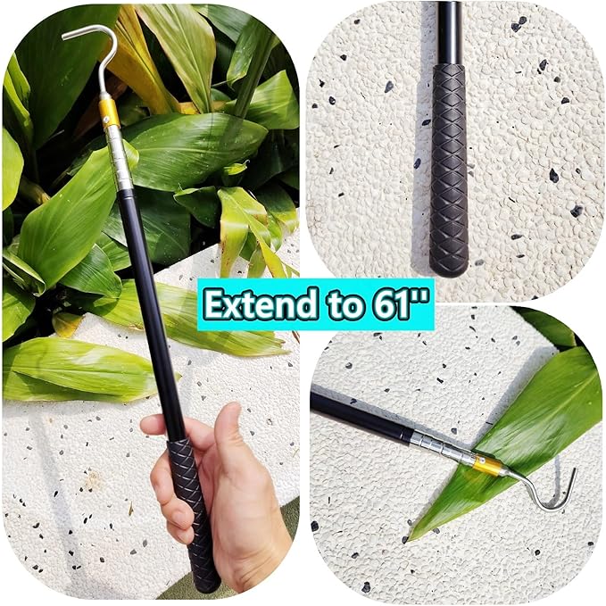 61" Snake Hook Reptile Catcher Stick Pole, Snake Handling Tool kit for Rattlesnakes Python Copperhead Removal Catching