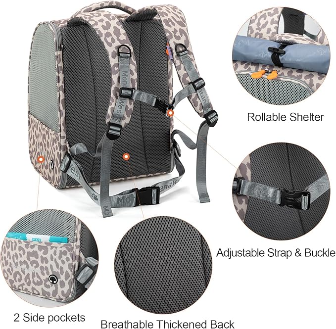 Montana West Cat Carrier Backpack for Small Medium Dog & Puppies with Blackout Curtains for Outdoor Adventures Travel Bag