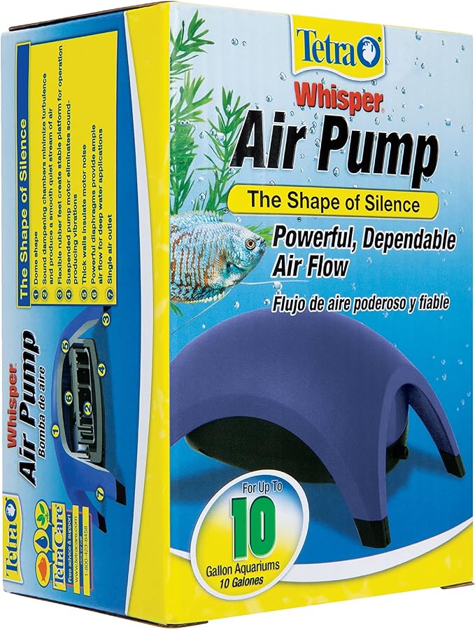 Tetra Whisper Air Pump, for Aquariums, Powerful Airflow, Non-UL Listed