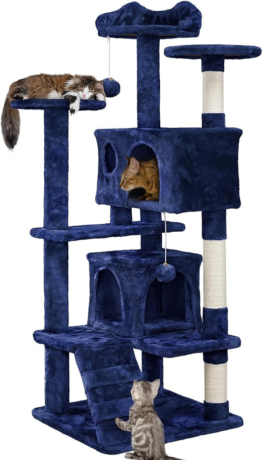 Yaheetech 54in Cat Tree Tower Condo Furniture Scratch Post for Kittens Pet House Play