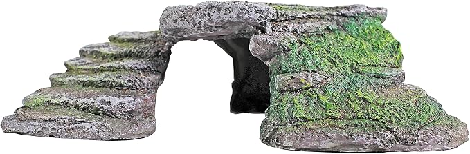 PENN-PLAX Reptology Shale Scape Step Ledge – Decorative Resin for Aquariums & Terrariums – Great for Reptiles, Amphibians, and Fish – Small
