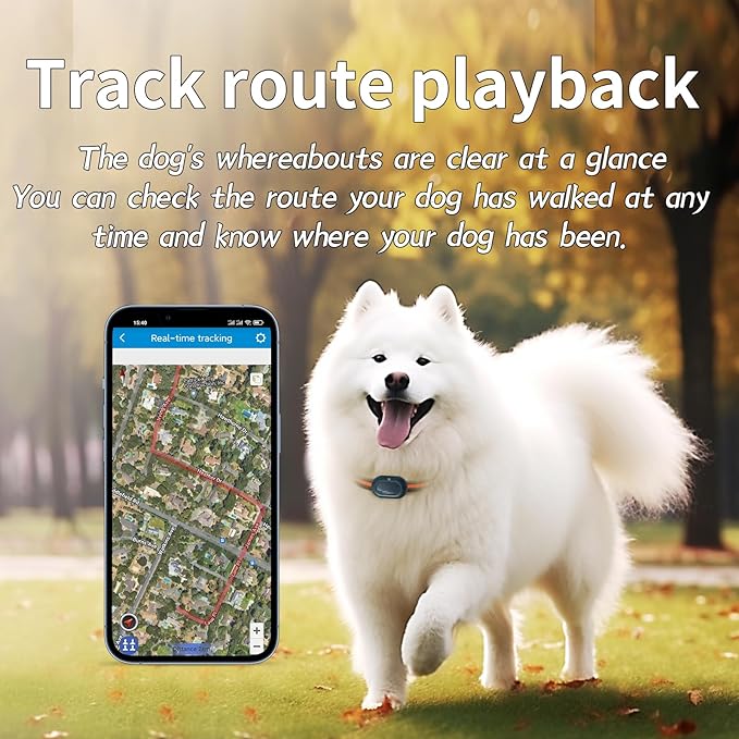 GPS 4G Tracker & Health Monitoring for Dog with LED Light Up,Sounding, Waterproof GPS Location & Smart Pet Activity Tracker, Super long standby time, Unlimited Range use for dogs collar