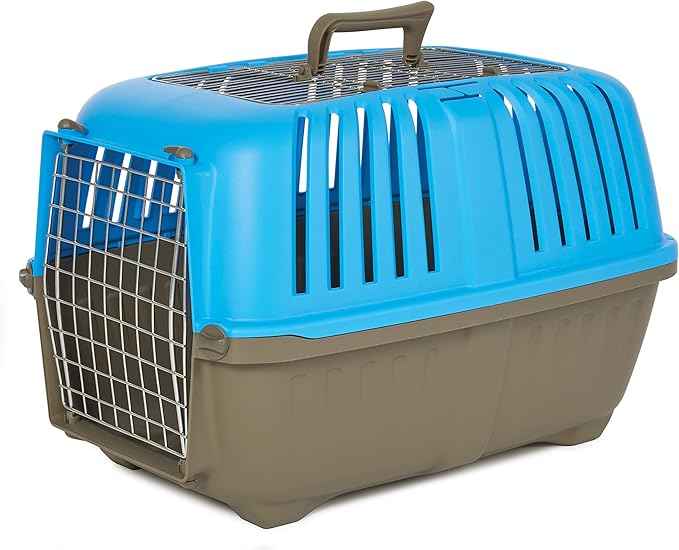 MidWest Homes for Pets Spree Travel Pet Carrier, Dog Carrier Features Easy Assembly and Not The Tedious Nut & Bolt Assembly of Competitors, Ideal for Small Dogs & Cats, Blue, 24-Inch, Top Door