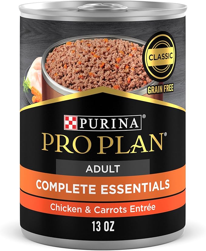 Purina Pro Plan High Protein Dog Food Wet Pate, Chicken and Carrots Entree - (Pack of 12) 13 oz. Cans