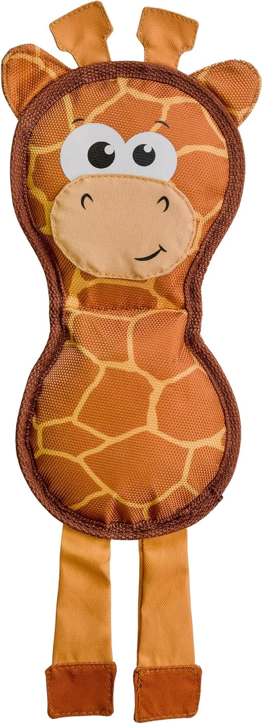 Outward Hound Fire Biterz Giraffe Firehose Plush Dog Toy Brown, Medium