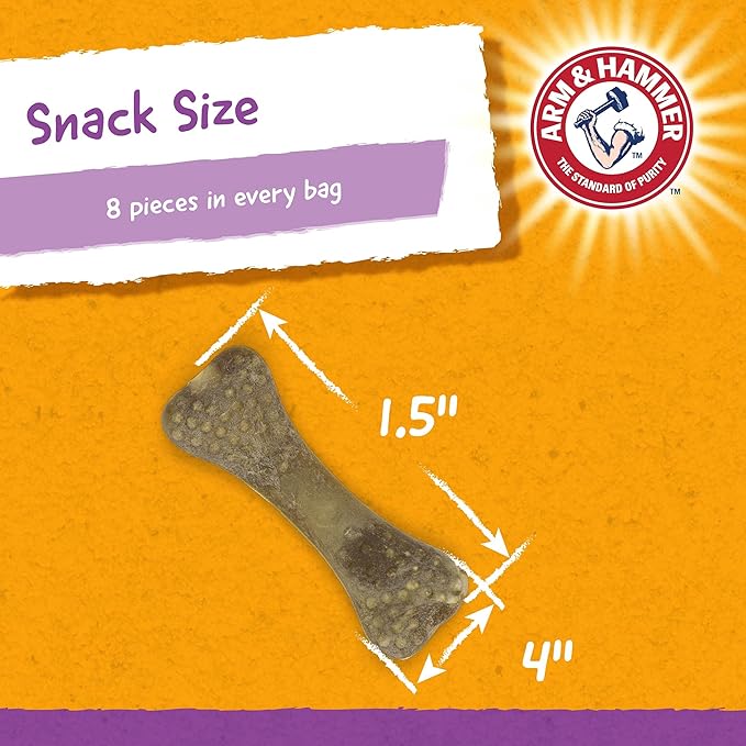 Arm & Hammer for Pets Nubbies Dental Treats for Dogs | Dental Chews Fight Bad Breath, Plaque & Tartar Without Brushing | Mint Flavor, 8 Count, 24 Pack, Size Large