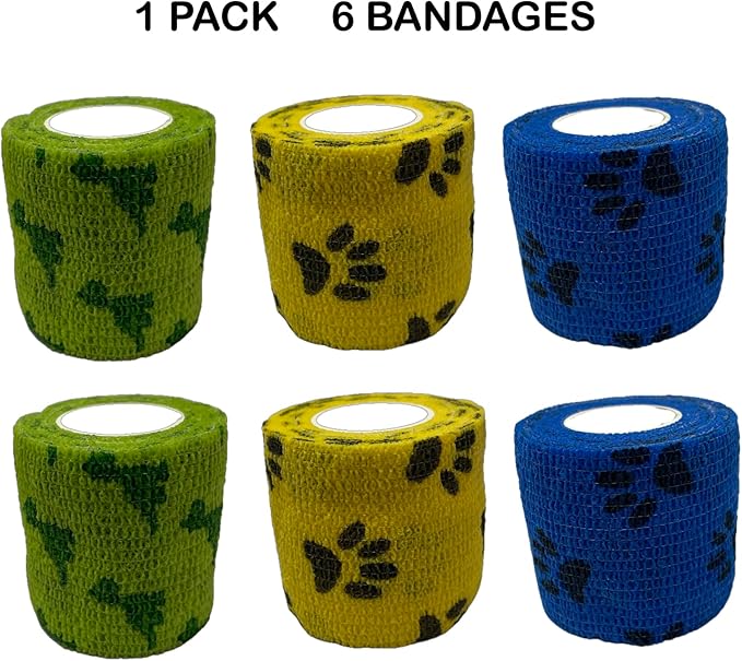 AURPET Self Adhesive Bandage Wrap Strong Vet Tape for Medical Wrap, Best Dog Bandages for Wounds or Dog First Aid Cohesive Bandage wrap Sports wrap Self Stick Bandage wrap (Green)