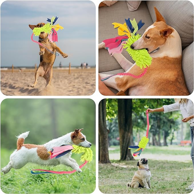 Dog Tug Toys Dog Toys for Aggressive Chewers Dog Rope Toy with Strong Squeak, Easy to Grap Large Dog Chew Toy Ideal for Training for Puppy, Middle Dog Play, Dog Grinding Teeth