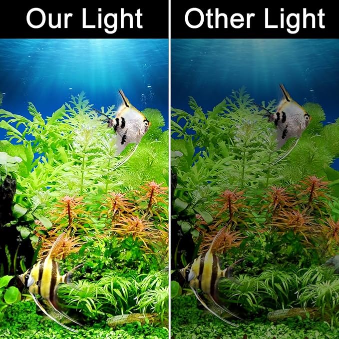 WEAVERBIRD Aquarium Light Fish Tank LED Light 6W 12 LED Planted Clip Lamp for 8-15Inch 6mm Thick Fish Tanks