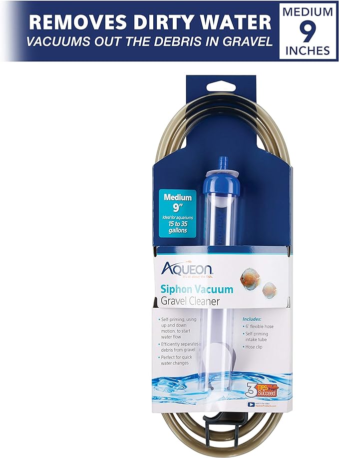 Aqueon Aquarium Siphon Vacuum Gravel Cleaner Medium - 9 Inches