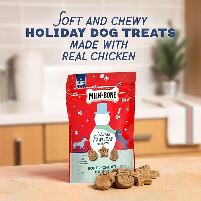 Milk-Bone Winter Pawliday Soft & Chewy Dog Treats, Chicken Recipe, 4.5 Ounce (Pack of 1)