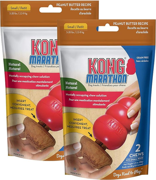 KONG - Marathon (2 Pack, 4 Pieces Total) - Peanut Butter Flavor - Small Dog Treats