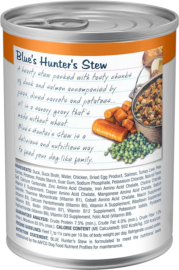 Blue Buffalo Blue's Stew Grain Free Natural Adult Wet Dog Food, Hunter's Stew 12.5 oz cans (Pack of 12)