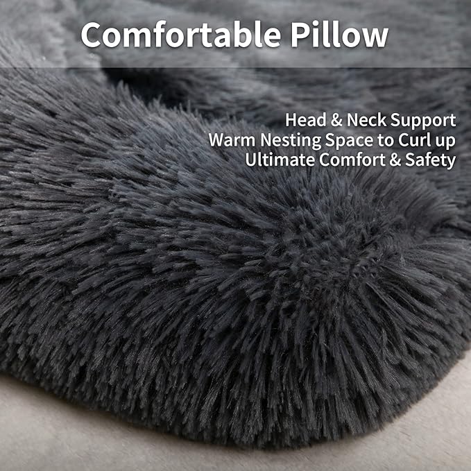 Dog Couch Bed 45In Extra Large Calming Dog Beds Sofa Protector Couch Beds for Large, Extra Dogs Fluffy Plush Dog Mats for Furniture Protector with Washable Cover (45x37x6, Gray)