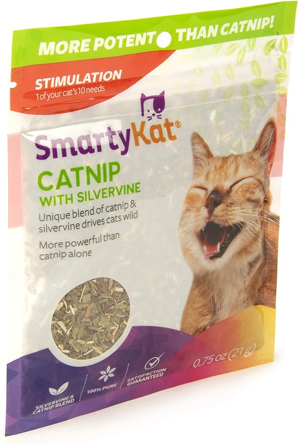 SmartyKat Catnip & Silvervine Blend for Cats & Kittens, Resealable Pouch - 0.75 Ounce