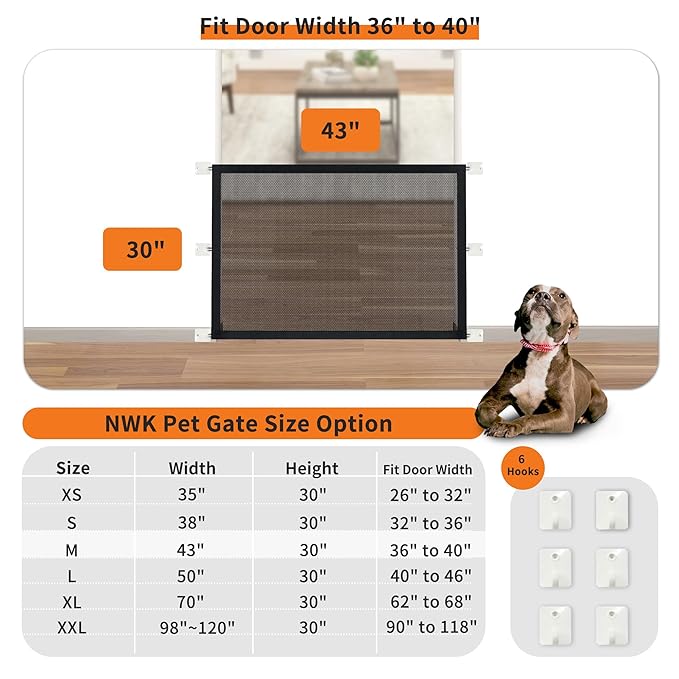 NWK Magic Pet Gate for The House Stairs Providing a Safe Enclosure for Pets to Play and Rest, 6 Loops Design (30'' X 43'')