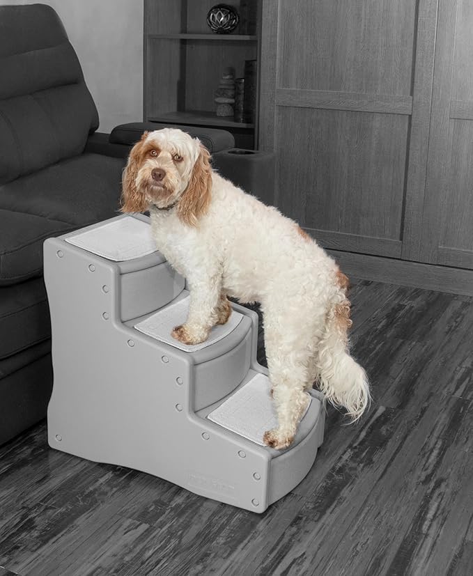 Pet Gear Easy Step III Pet Stairs, 3 Step for Cats/Dogs, Removable Washable Carpet Treads, for Pets Up to 150lbs, No Tools Required, Available in 6 Colors