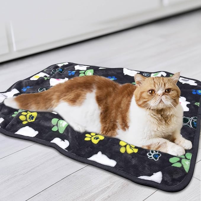 Dog Blankets for Large Dogs,1 Pack 3 Dogs Blankets for Large Medium Blanket, Super Soft Fluffy Premium Fleece Pet Blanket Flannel Throw, 41x31 inch, Grey/Blue/Yellow