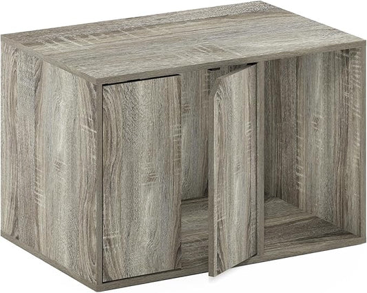 Furinno Peli Small Litter Box Enclosure, French Oak Grey