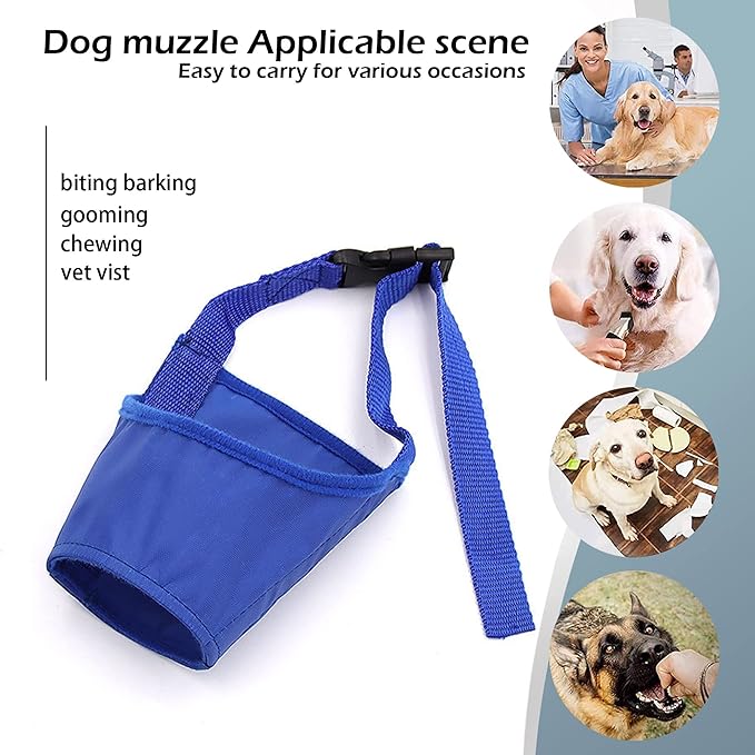Parts Express Dog Muzzle, Soft Anti-Biting Barking Chewing Muzzle, Breathable Waterproof Adjustable Muzzle for Small Medium Dogs,Blue (XS)