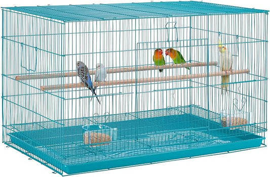 Yaheetech Flight Bird Cage Metal Extra Space Parakeet Cage for Medium Small Birds Cockatiels Conures Budgies Lovebirds