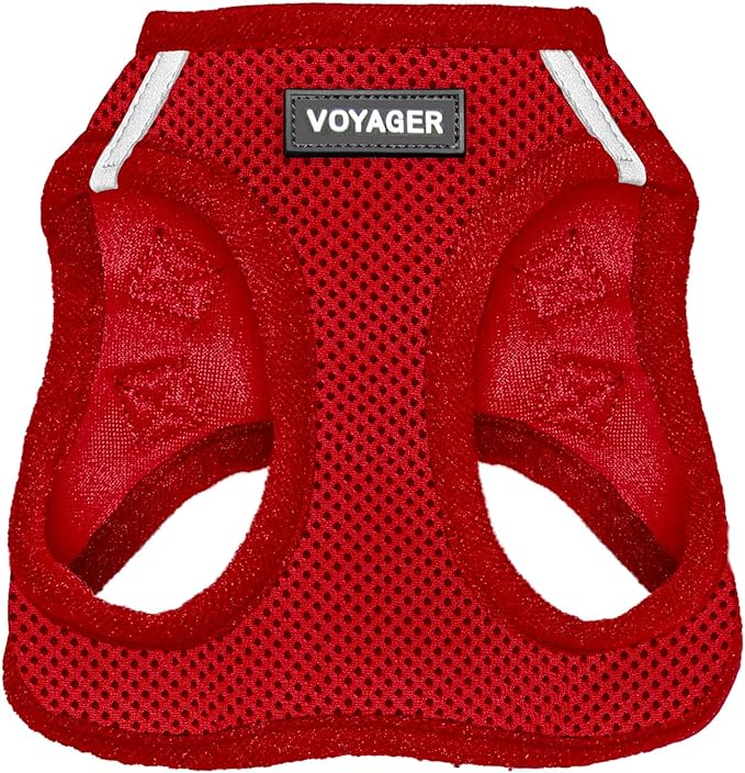 Voyager Step-in Air Dog Harness - All Weather Mesh Step in Vest Harness for Small and Medium Dogs and Cats by Best Pet Supplies - Harness (Red), S (Chest: 14.5-16")