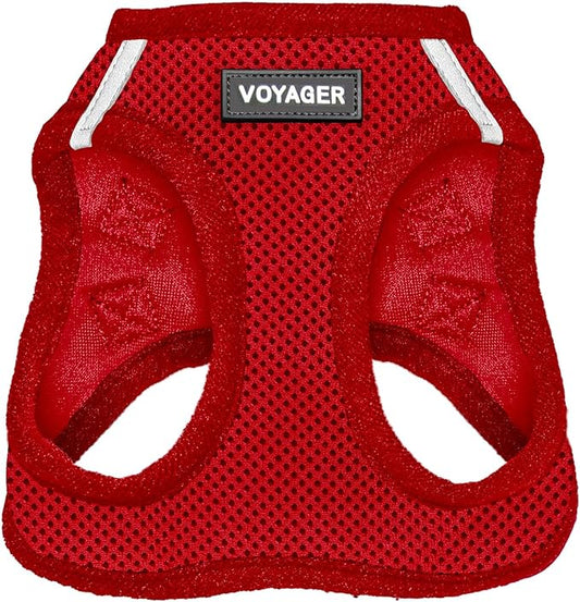 Voyager Step-in Air Dog Harness - All Weather Mesh Step in Vest Harness for Small and Medium Dogs and Cats by Best Pet Supplies - Harness (Red), S (Chest: 14.5-16")