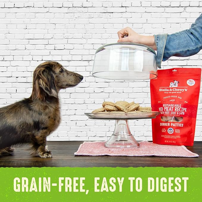 Stella & Chewy's Freeze Dried Raw Dinner Patties – Grain Free Dog Food, Protein Rich Duck Duck Goose Recipe – 25 oz Bag