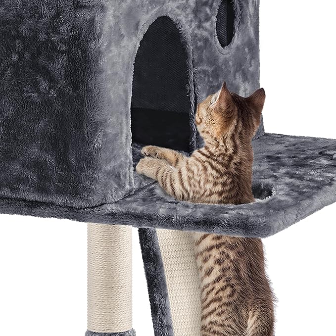 Yaheetech 76.5in Cat Tree Cat Tower with 3 Condos, 3 Cozy Perches, 9 Scratching Posts, 2 Baskets, Dangling Ball, Pet Bed Furniture Activity Center for Indoor Cats and Kittens