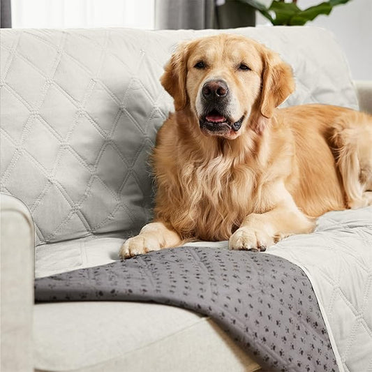 Gorilla Grip 100% Waterproof Dog Blanket, Pet Friendly Throw Essential for Small Dogs, Tear and Slip Resistant Leakproof Washable Couch Cushion Protector Cover for Indoor Furniture 40x50 Light Taupe