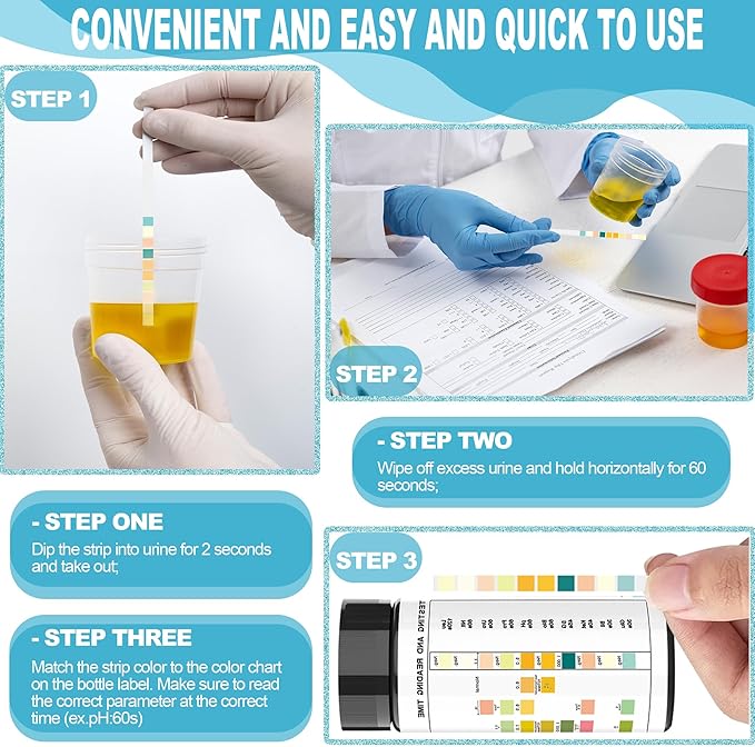 10-in-1 Dog & Cat Urine Test Strips for Dogs - 50ct Dog & Cat UTI Test Kit, UTI Test Strips for Dogs, Cats & Vets | Easy to Use for Quick & Accurate Testing to Help Manage Pet UTI & Health at Home