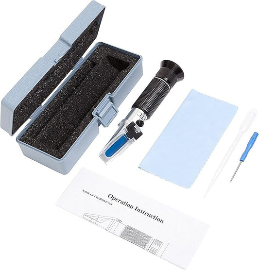 Aquarium Refractometer for Saltwater/Brackish/Marine/Reef Tank Testing, Automatic Temperature Control, Salinity (0-100ppt) and Specific Gravity (1.000-1.070) (Standard Kit)