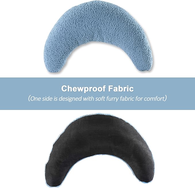 HOMBYS Chewproof Dog Pillow, Calming Toy for Dogs Anxiety Relief, Suitable for Both Crazy Tearers & Tame Dogs, Furry Surface Soft & Comfortable Dog Neck Pillow Improve Sleeping, Machine Washable