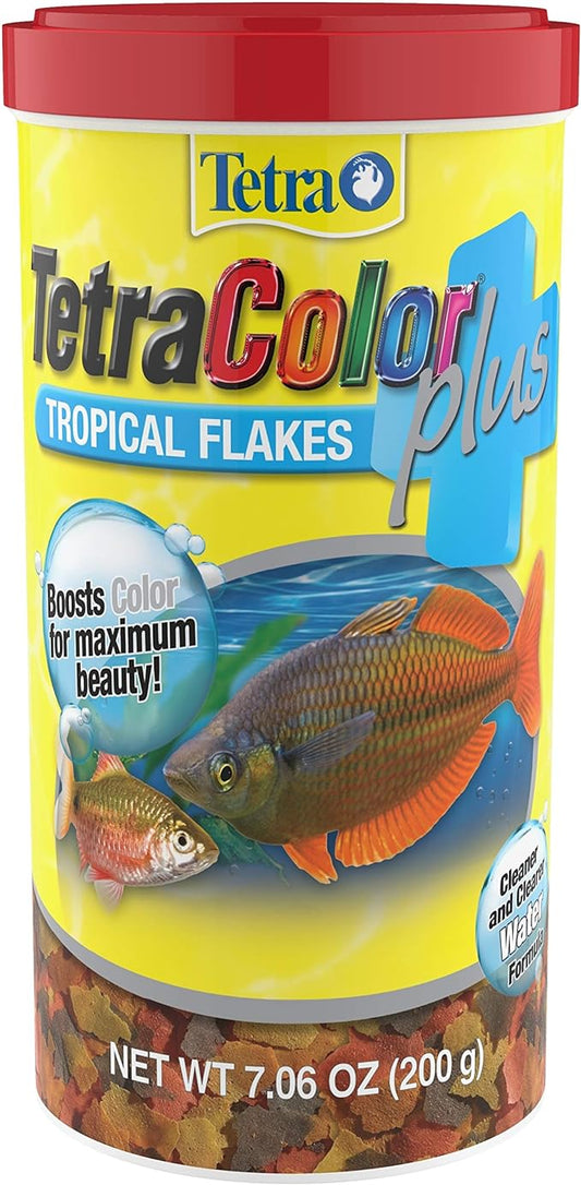 Tetra ColorPlus Fish Food Flakes, Tropical Flakes With Natural Color Enhancers, 7.06 Ounce